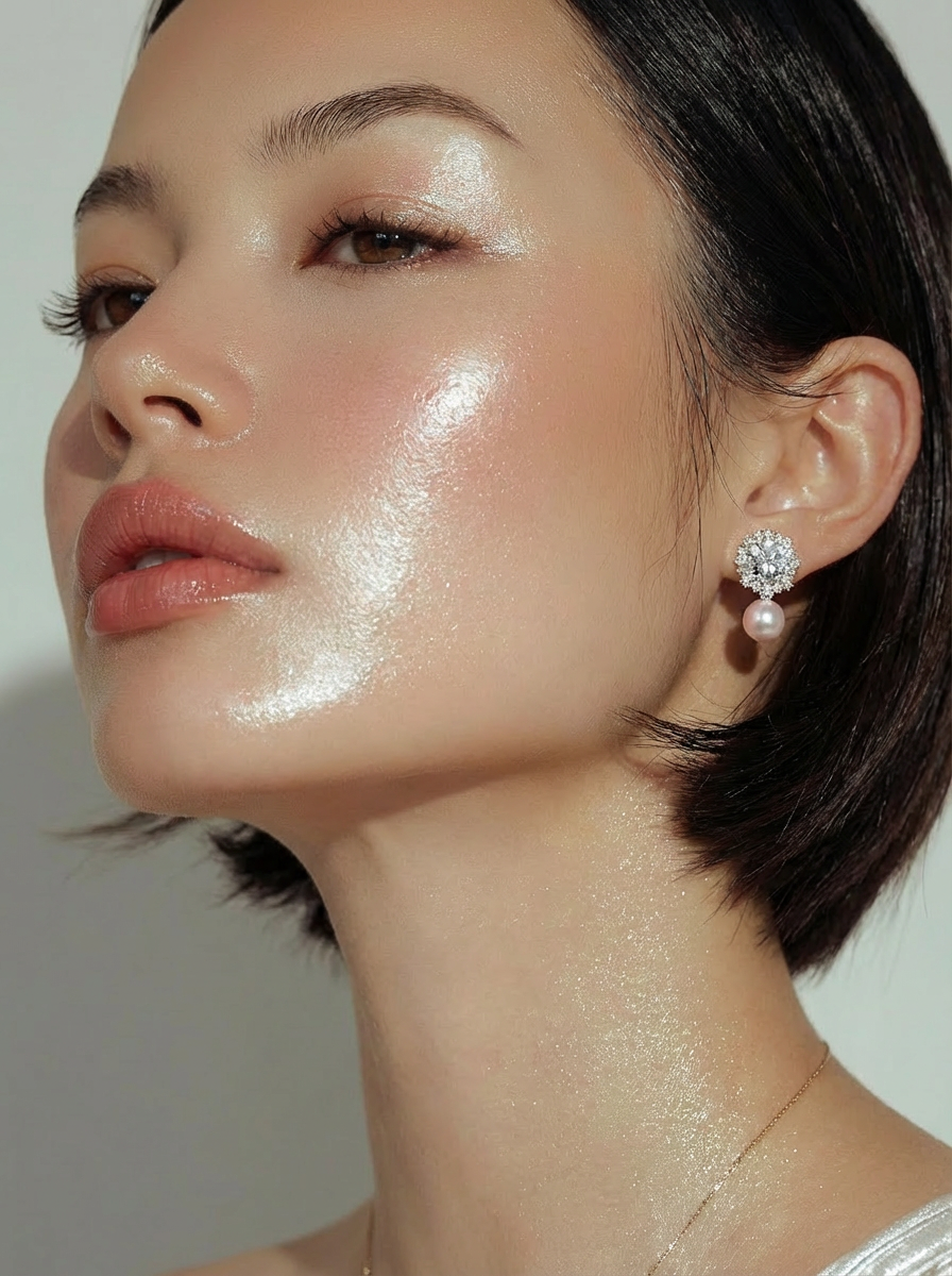 Celeste Halo Pearl Drop Earrings