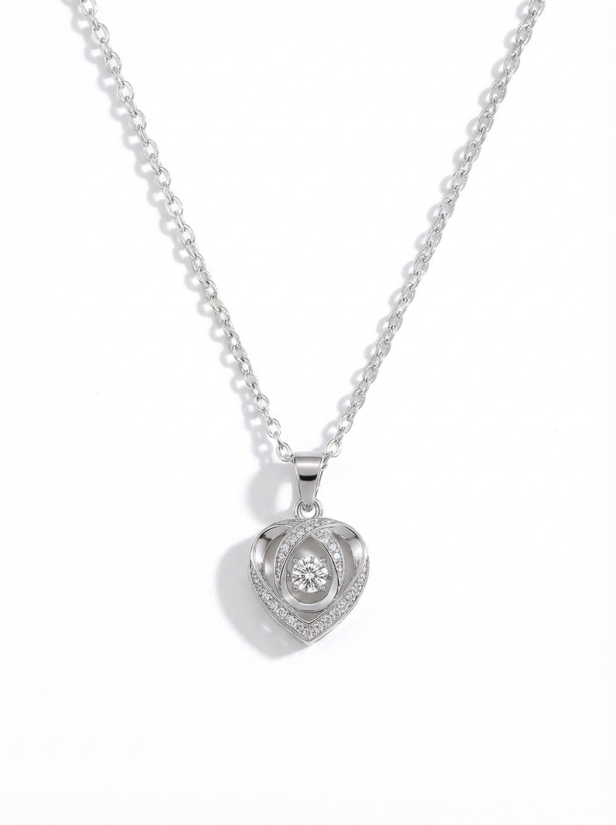 Encased Heart Pendant Necklace