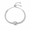 Round Cut Crystal Halo Bracelet