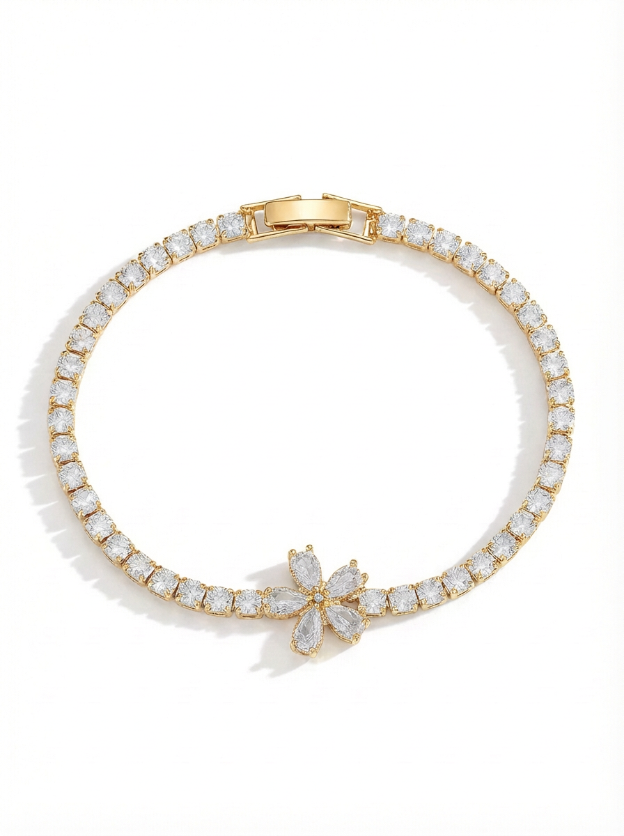 Éclat Crystal Floral Tennis Bracelet