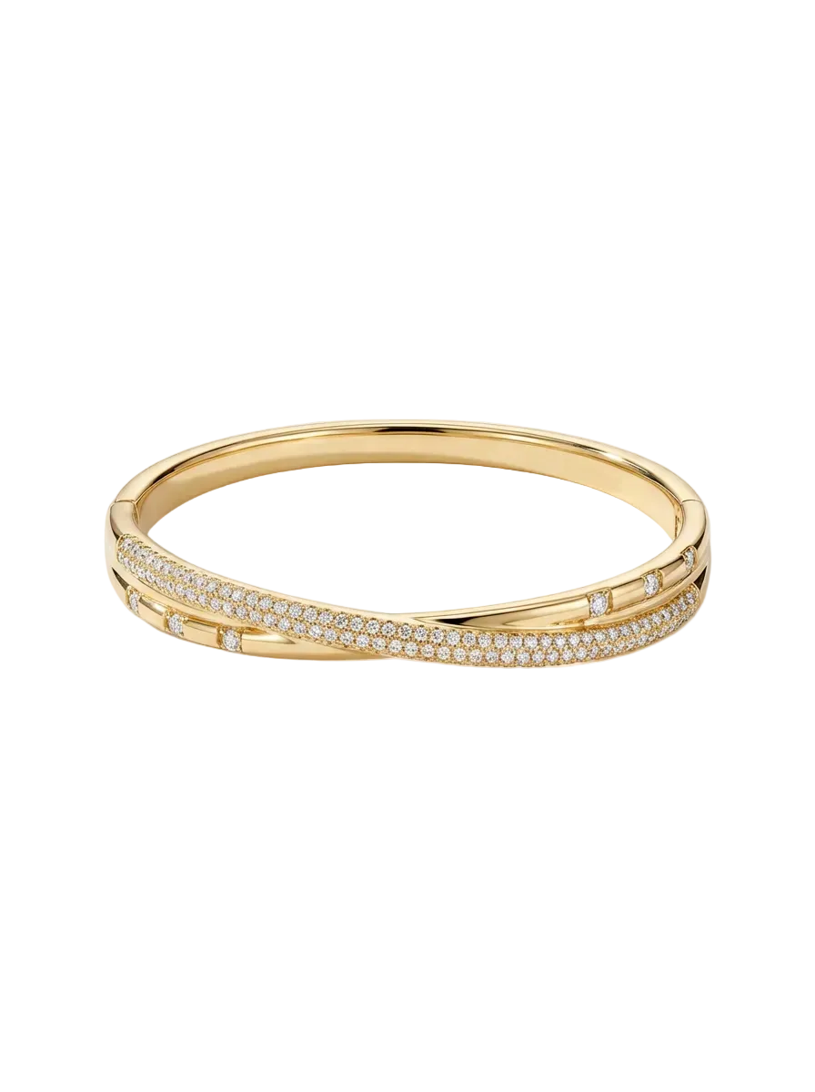Dual Band Pavé Crossover Cuff