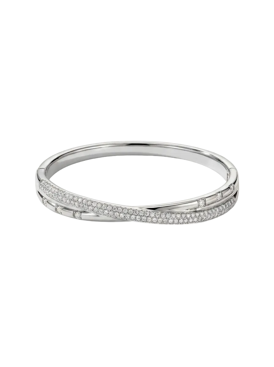 Dual Band Pavé Crossover Cuff