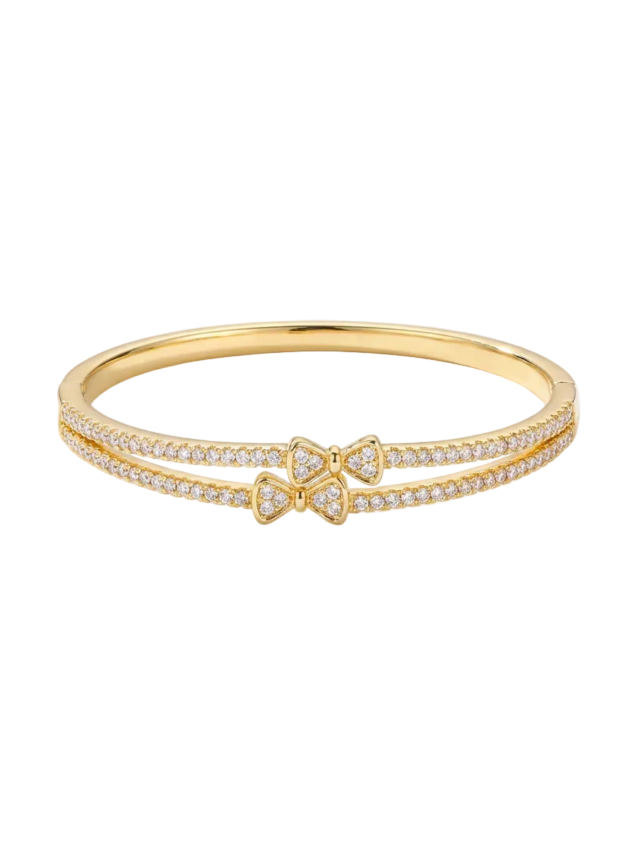 Double-Layer Pavé Bow Cuff