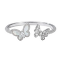 Asymmetric Dual-Butterfly Pavé Cuff