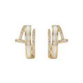Interlaced Pavé Nail and Shell Stud Earring
