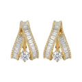 Baguette Pavé Ribbon-Shaped Huggie Earrings