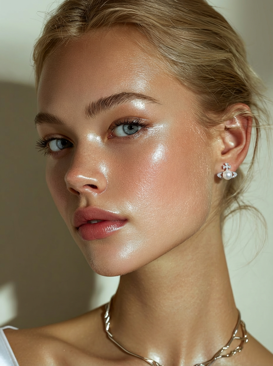 Pavé Saturn Pearl and Cross Earring