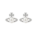 Pavé Saturn Pearl and Cross Earring