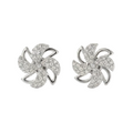 Dual-Layer Rotating Pavé Pinwheel Earring