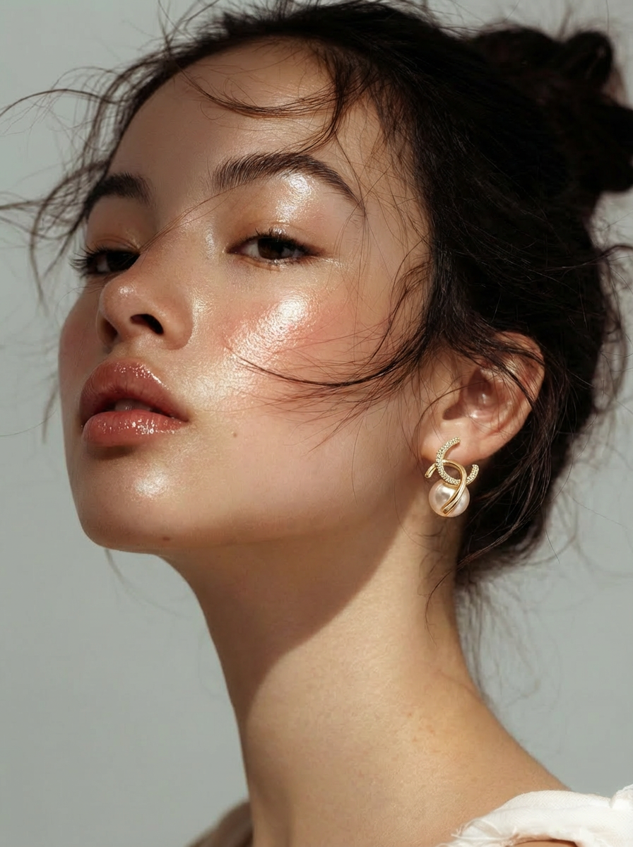 Interlaced Arc Pearl Stud Earrings