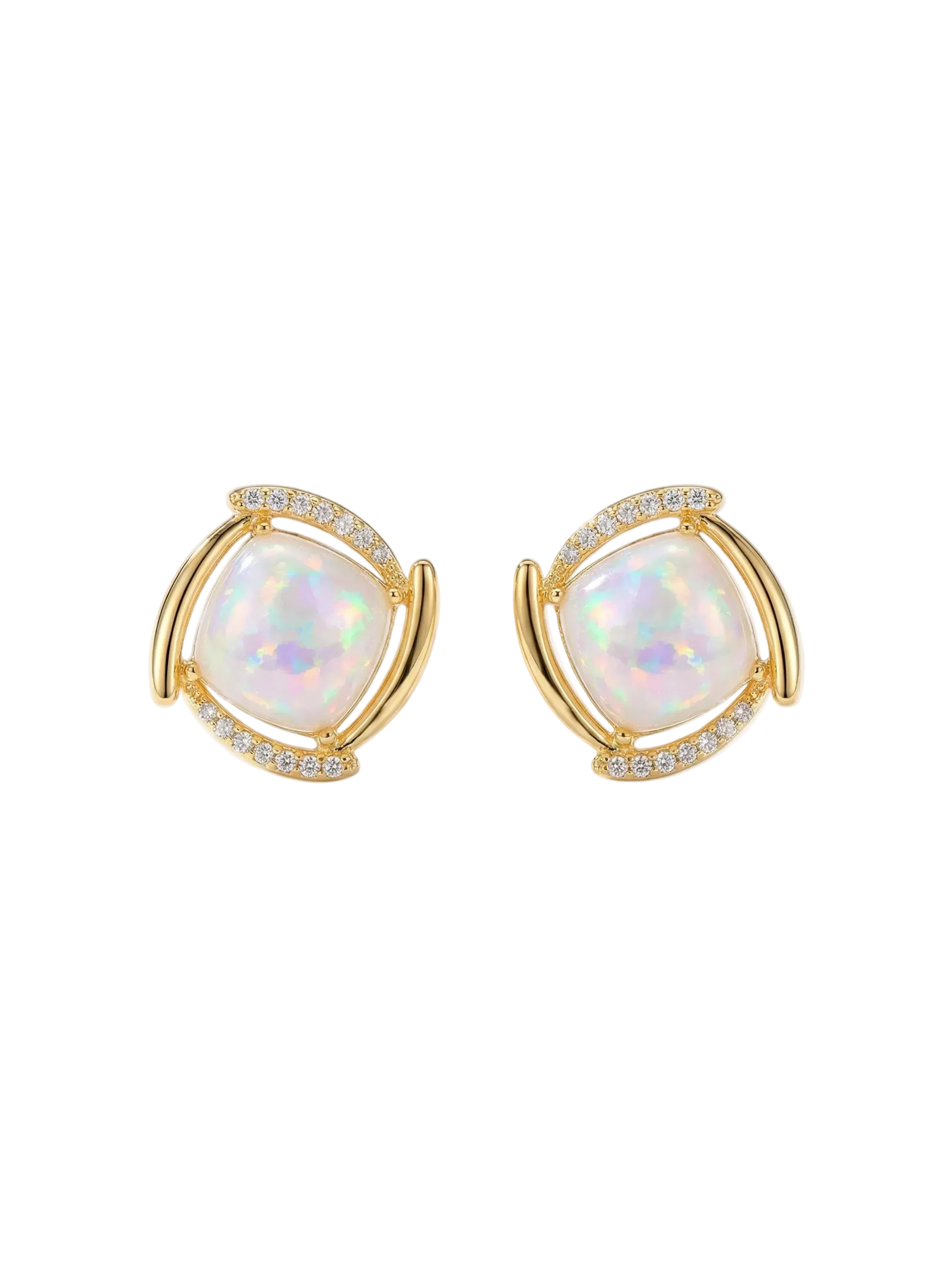 Aurora Orbit Opal Stud Earrings