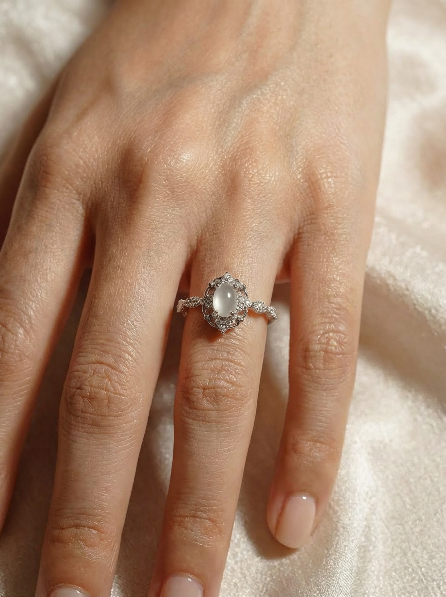Étoile Oval Halo Ring