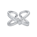 Crossed Pavé Band Ring