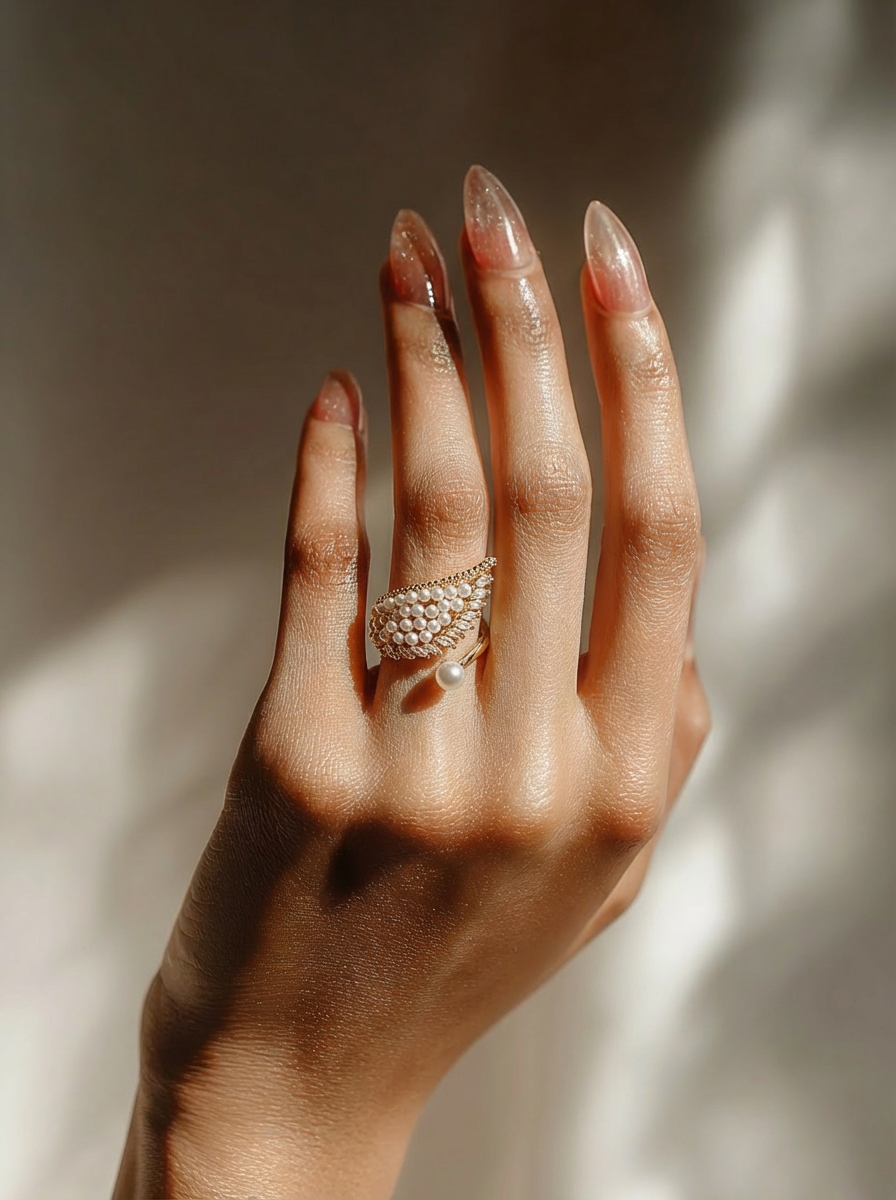 Sculpted Pearl Wrap Ring