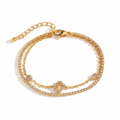 Interlace Double-Chain Pavé Bracelet