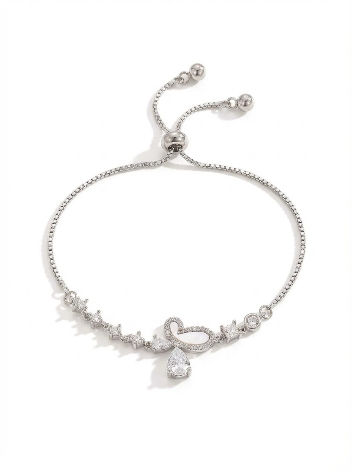 Butterfly Contour Drop Pavé Bracelet
