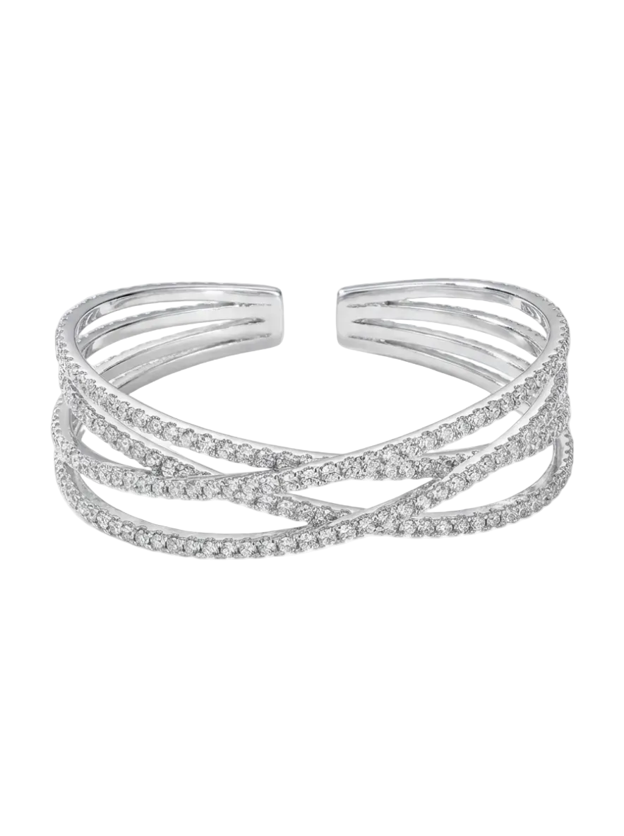 Lumière Cross Pavé Cuff