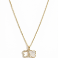 Double Clover Overlay Pendant Necklace