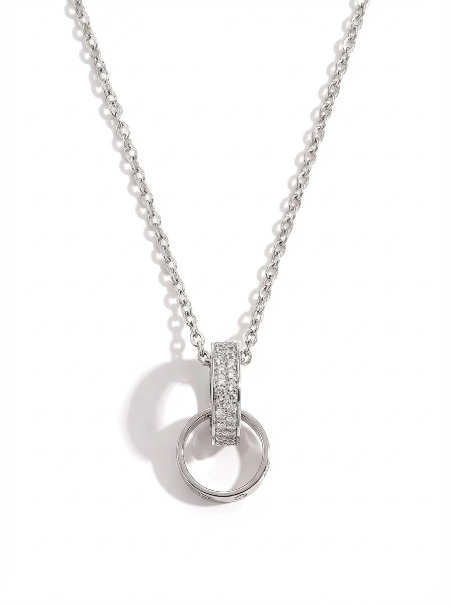 Eternal Orbit Pavé Ring Necklace