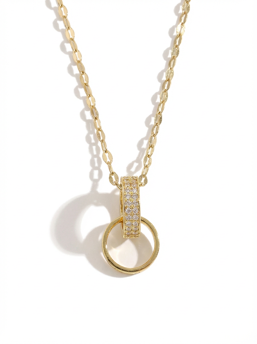 Eternal Orbit Pavé Ring Necklace