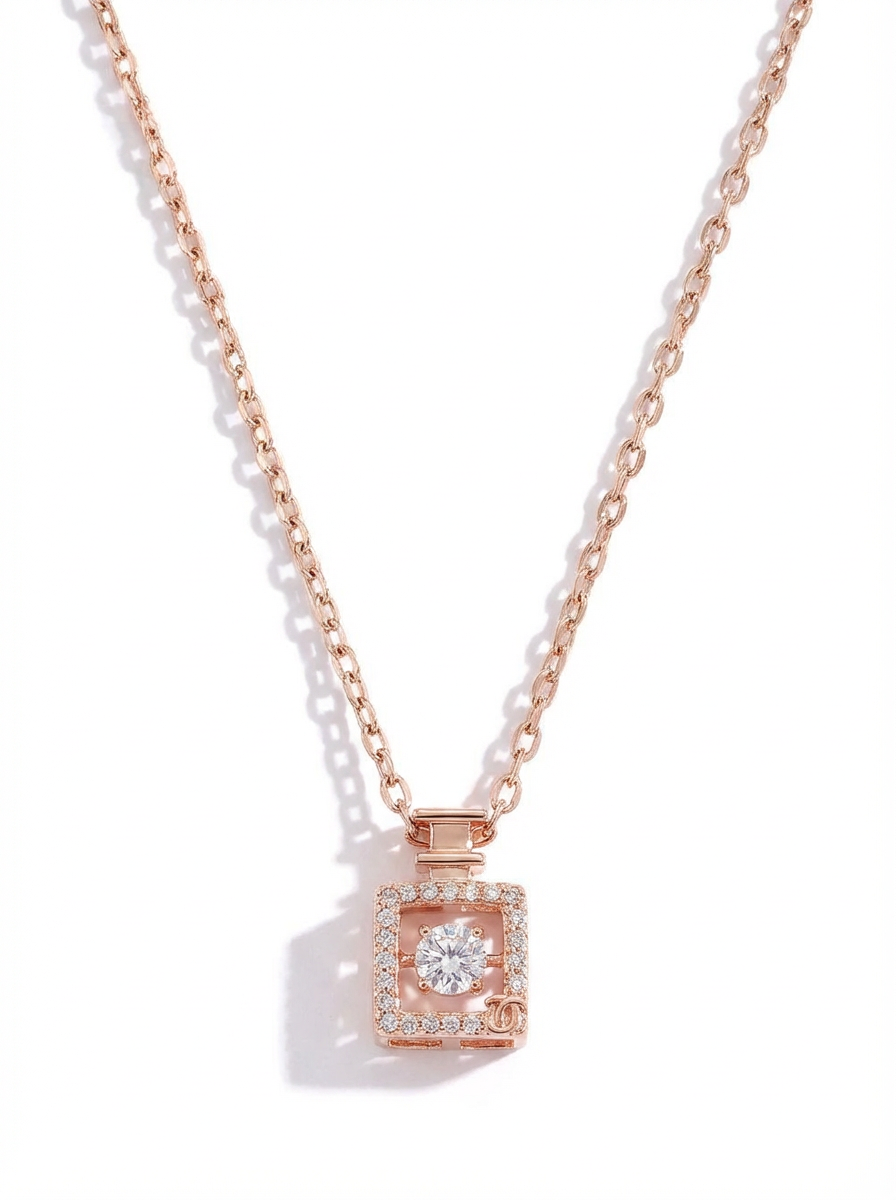Crystal Petite Perfume Charm Necklace