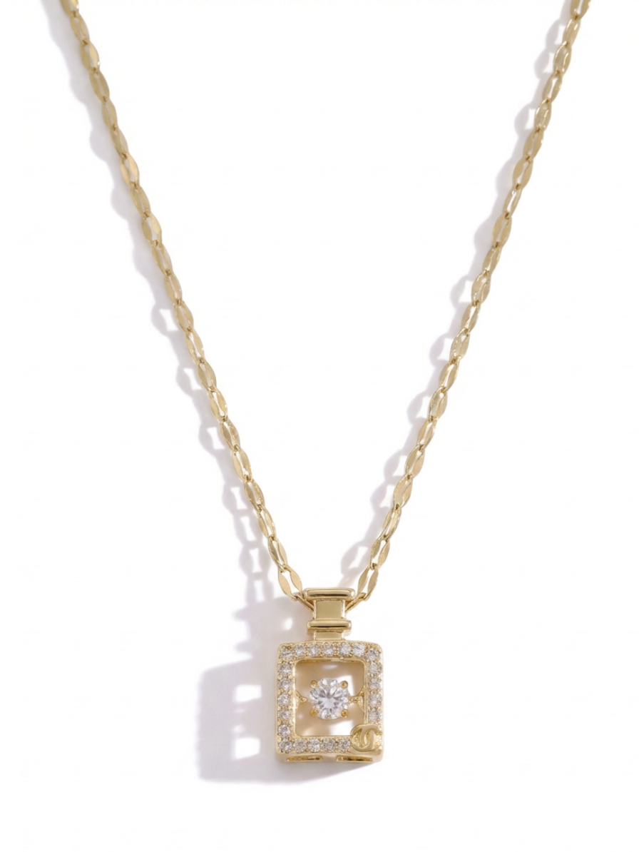 Crystal Petite Perfume Charm Necklace